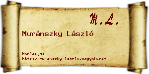 Muránszky László névjegykártya